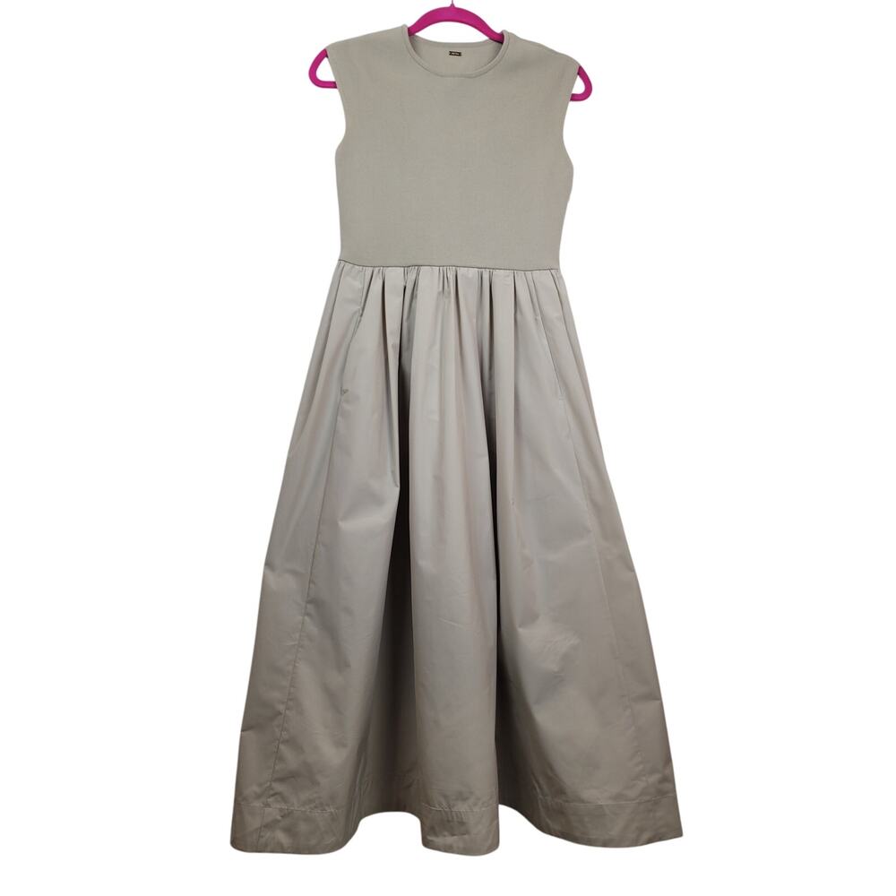 Mila Owen Japanese Fashion Womens A-Line Sleeveless Maxi Beige Dress Sz 0 Small